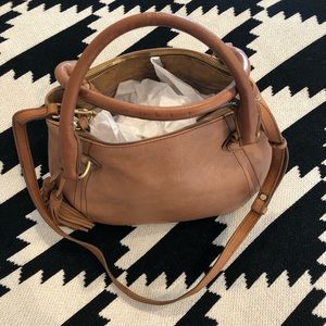 Beautiful J. Crew tan leather satchel